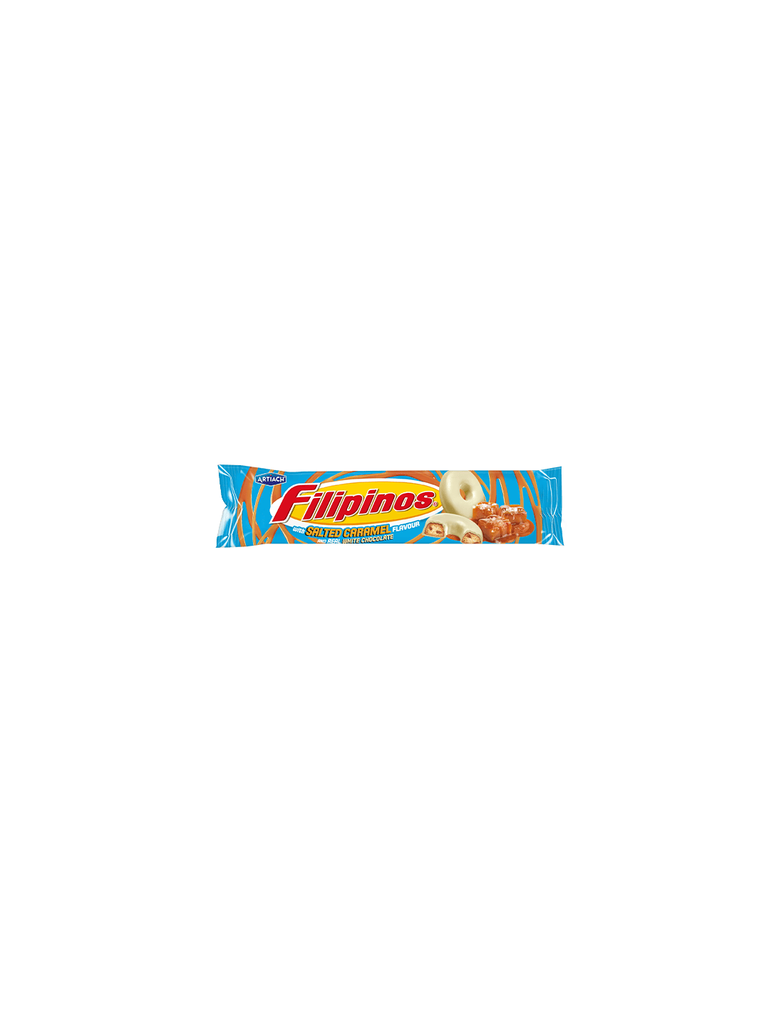 Filipinos Chocolate branco com caramelo salgado 128g