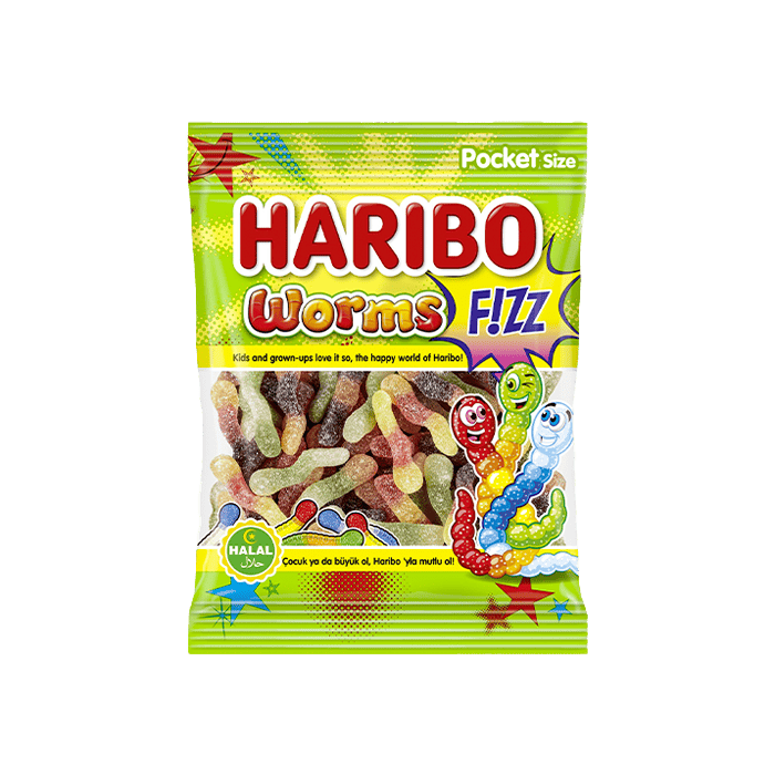 Haribo Worms Halal 80g - Distribución Mayorista