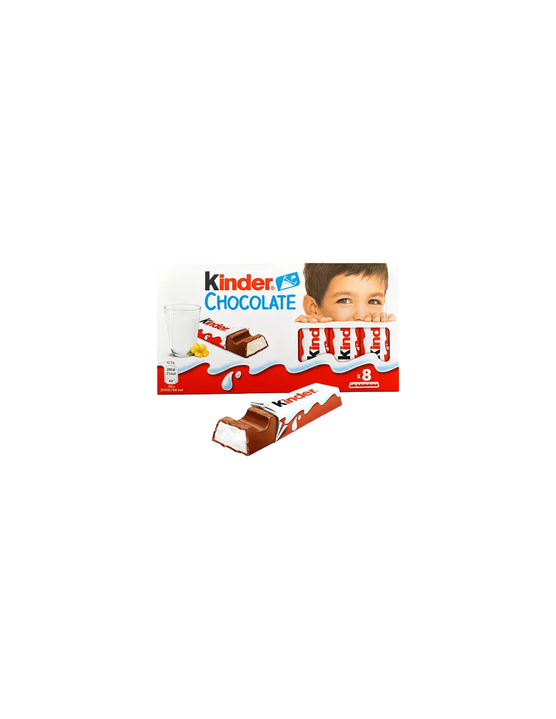 Kinder Chocolate Bar 12,5 gr T8-Distribución Mayorista