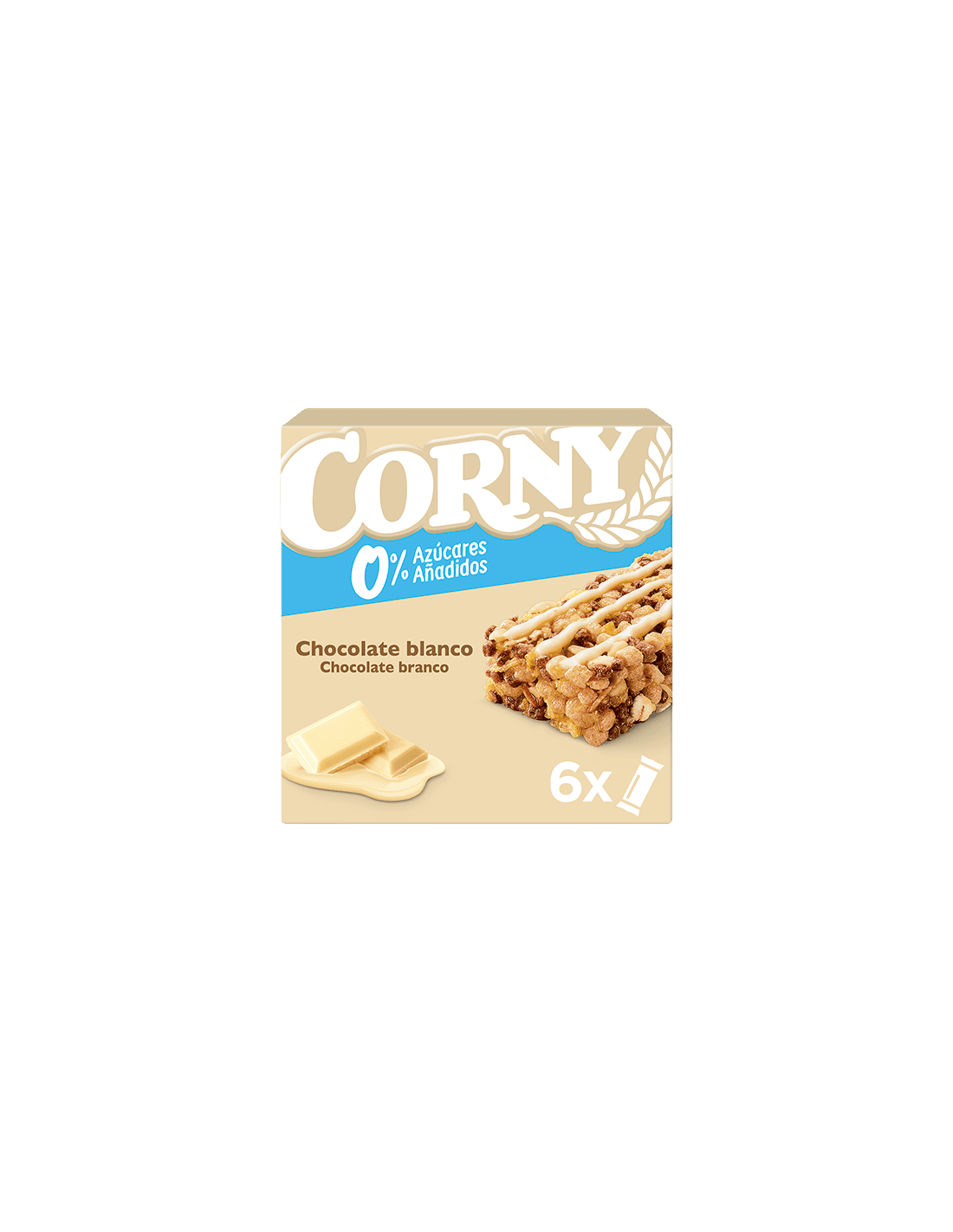 White chocolate bar 0% added sugars 6 x 20 g Corny | Distribución Mayorista