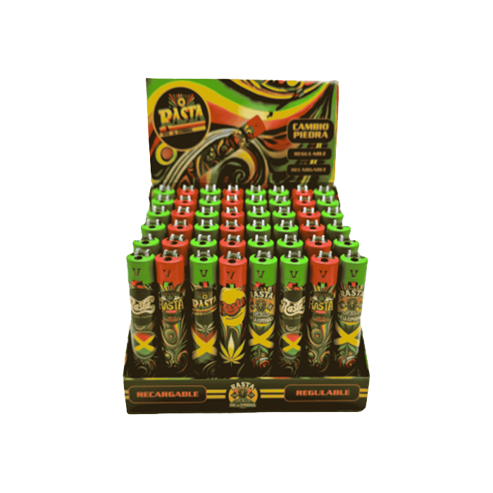 Rasta ronde aanstekers met marihuana-design - Distribución Mayorista
