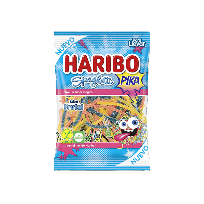 Haribo Spaghetti Pika goût fruité 75 g | Distribucion Mayorista