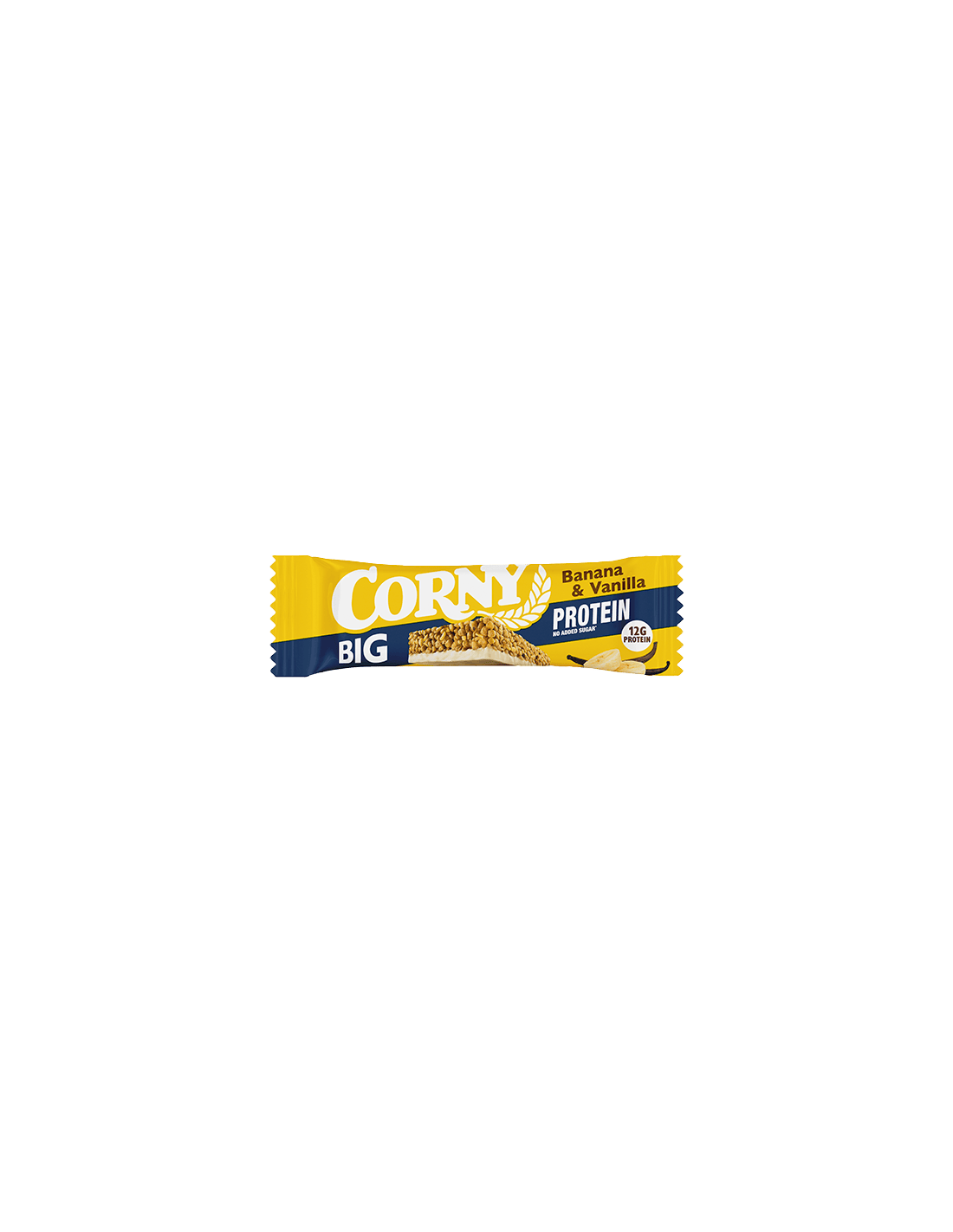 Proteïnereep van witte chocolade met banaan- en vanillesmaak 50 g Corny | Distribucion Mayorista