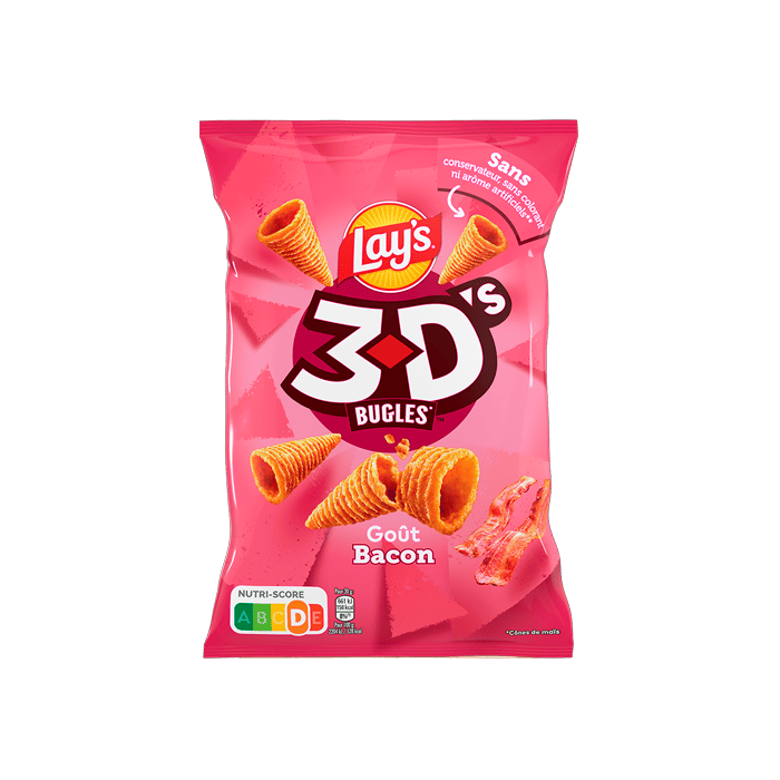 Lay's 3D's Bugles Bacon-Geschmack 85 g | Distribucion Mayorista