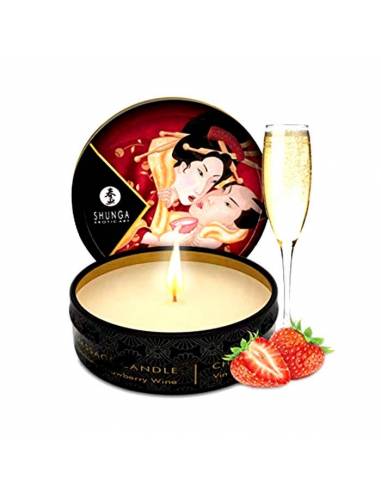 Shunga Strawberry Sparkling Wine Massage Candle - Broma