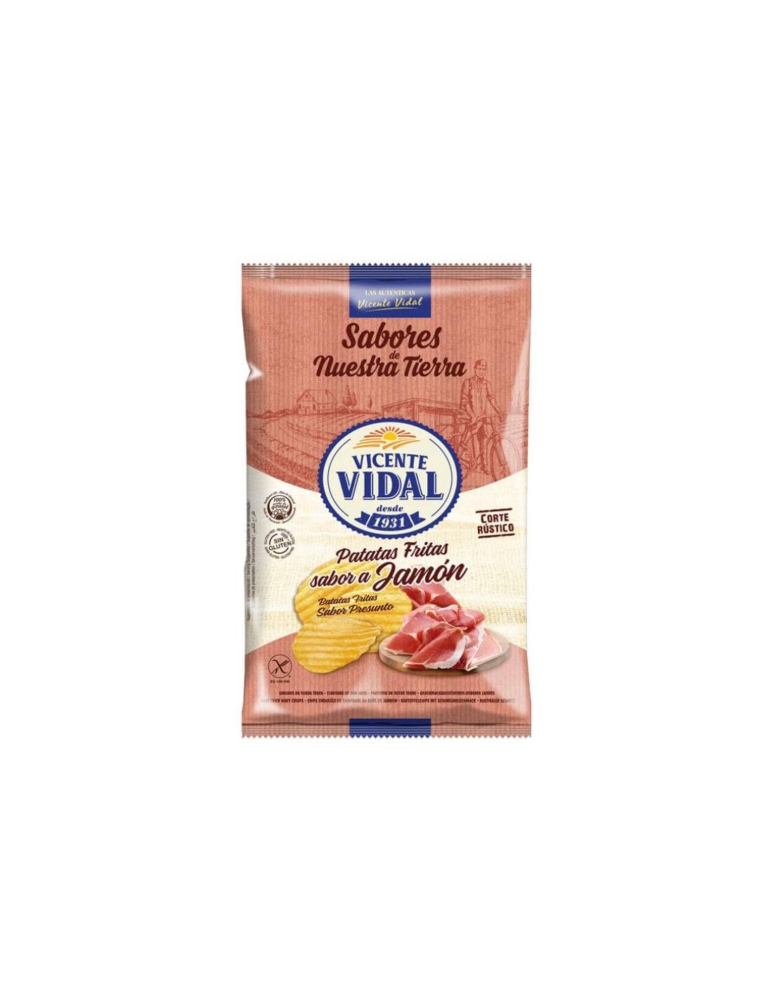 Wavy Potatoes Ham 30g-Distribución Mayorista