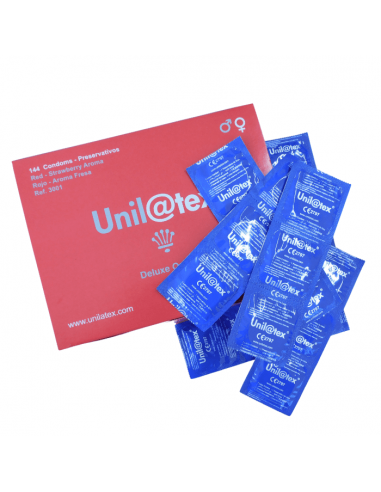 Preservativos Unil@tex Aroma Morango 144 unidades - Preservativos