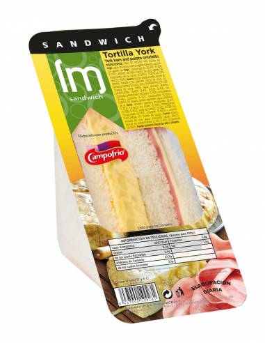 Sandwich Clásico York y Tortilla 150g - Sandwiches vending