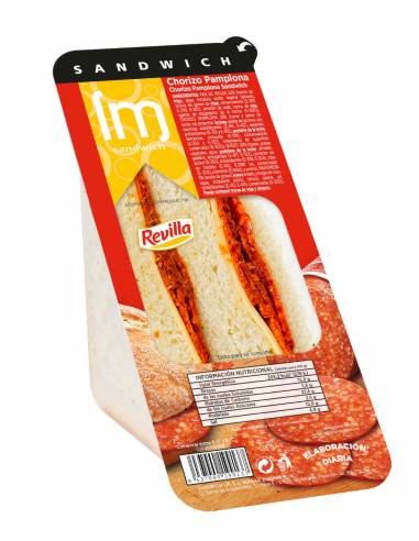Sandwich Chorizo Pamplona y Queso 130g - Vending Sandwiches
