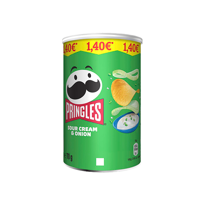 Pringles Sour Cream Onion Geprijsd op 1.40€ 70 g | Distribución Mayorista