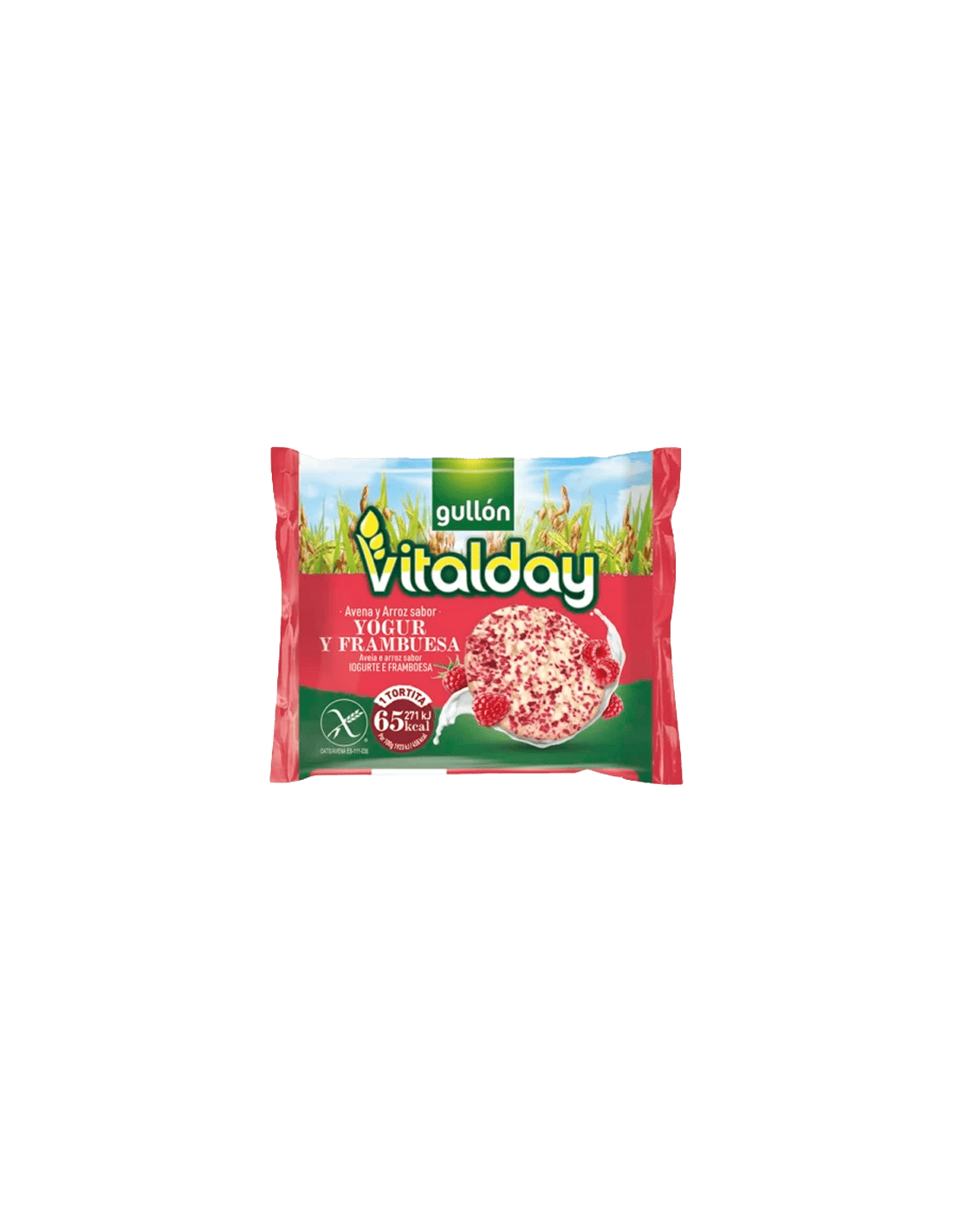 Tortitas Avena Arroz Yogur y Frambuesa 112,8g Vitalday (8x4x28,20g)-Distribución Mayorista