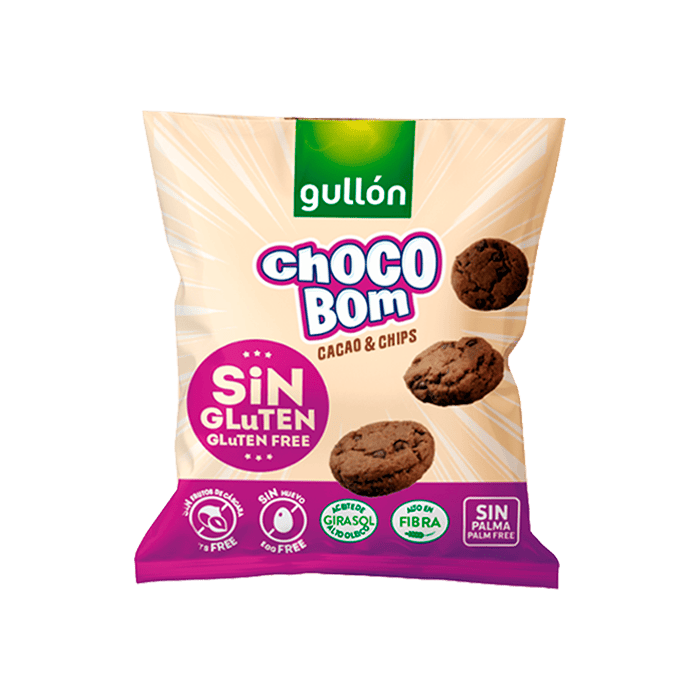 Chocobom Mini Cacao S/G 3 x 40g Gullón - Distribución Mayorista