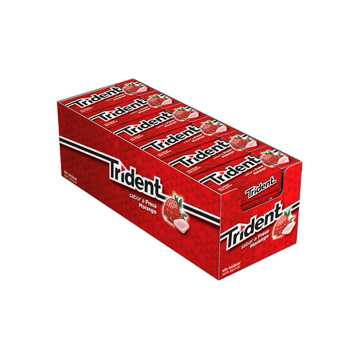 Trident Aardbei Dragees 14 g | Distribución Mayorista