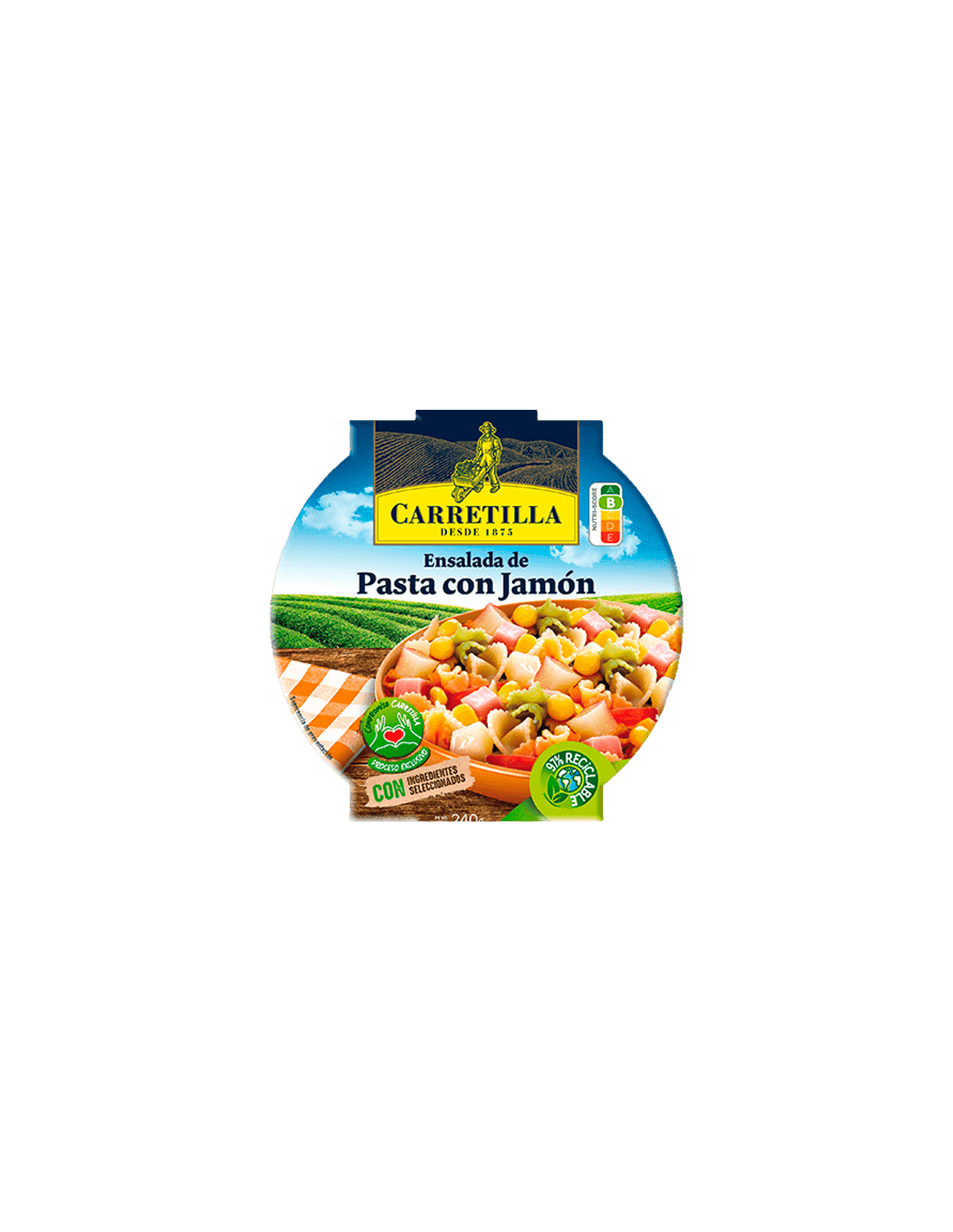 Ensalada Pasta con Jamón 240g Carretilla-Distribución Mayorista