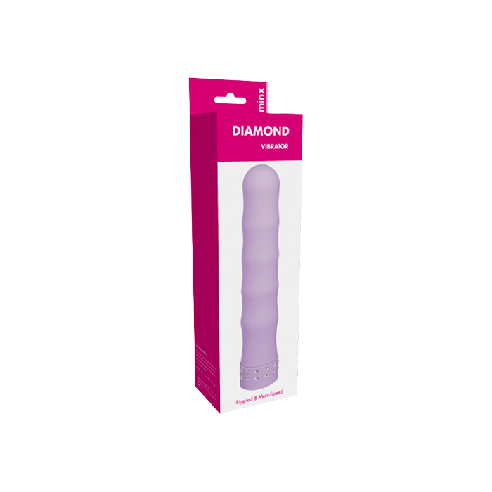 Vibrador Diamond Violeta 18cm-Distribución Mayorista