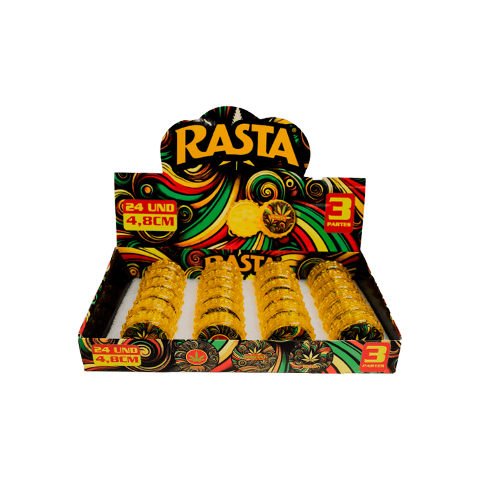 Grinder Psicodélico 3 partes 4.8cm Rasta - Distribución Mayorista